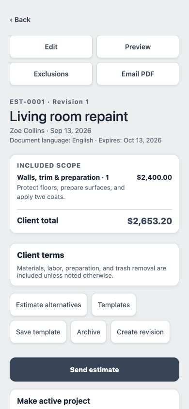 Estimate · ProBos demo
